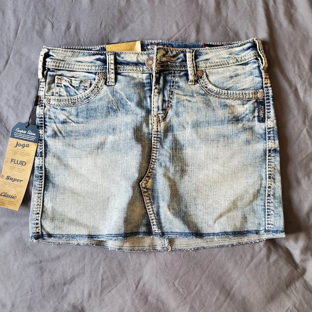 Denim mini skirt